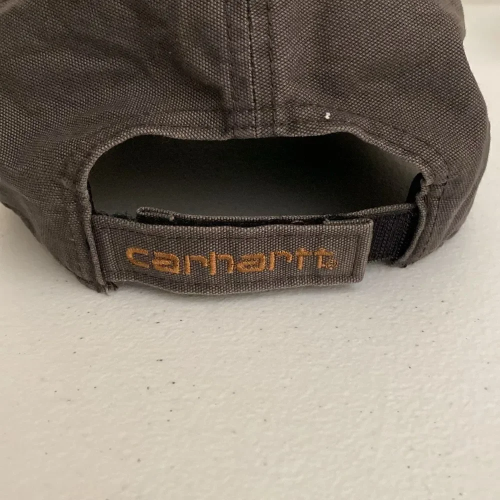 CCARHARTT Baseball Cap with Leather Patch Front Logo and Adjustable Velcro Strap